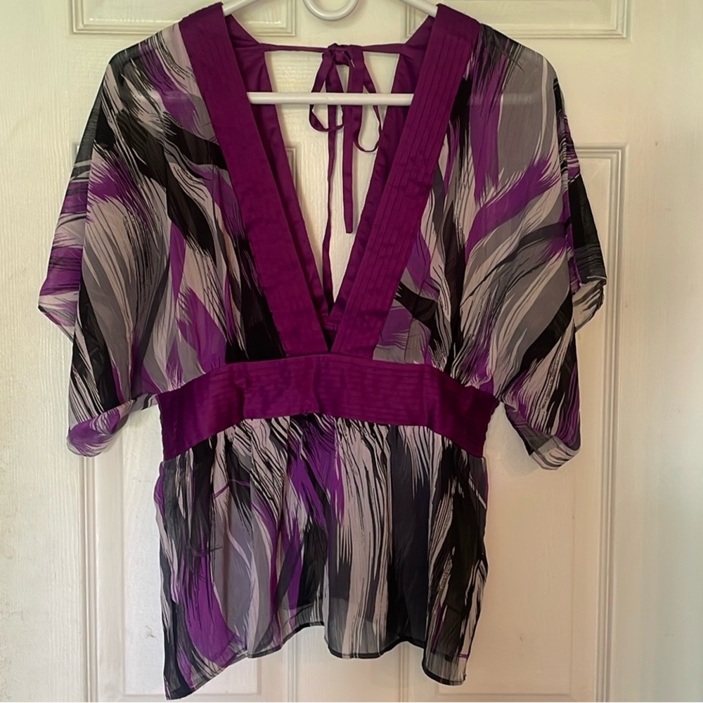 Forever 21 sheer purple blouse